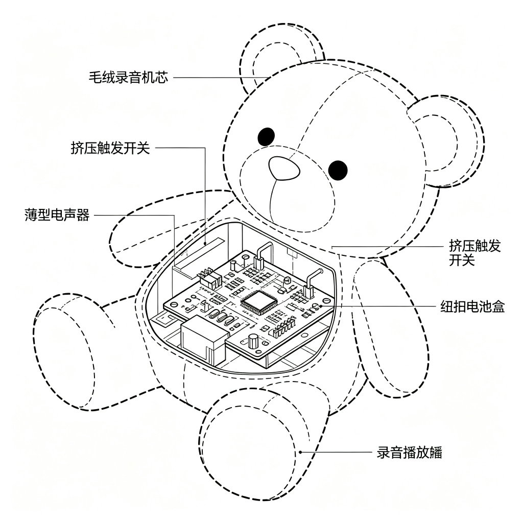 毛绒玩具录音机芯PCBA方案